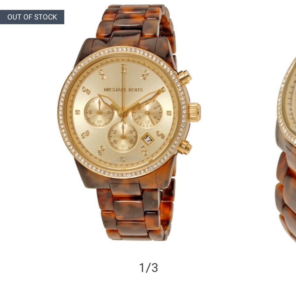 MK6346 Gold and tortoise watch - Picture 4 of 4